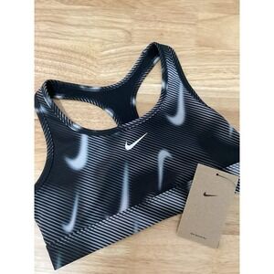 Nike Big Kids Girls Nike Pro Swoosh sports bra black/white Large- NEW
